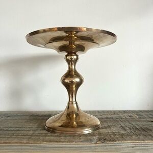 Brass pillar candle holder